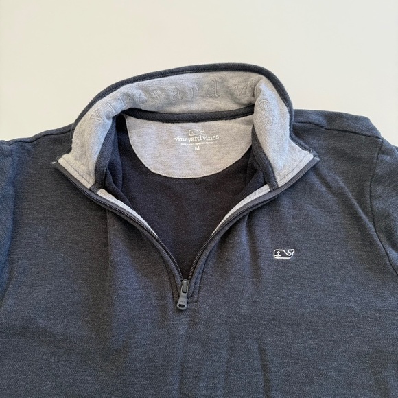 Vineyard Vines-Saltwater Quarter Zip-Navy-Classic-Business-Casual-Golf-Office-M - Picture 5 of 12